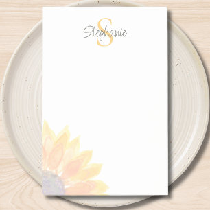 Name Monogram Sunflower Post-it Notes