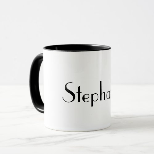 Name Monogram Template Black White Christmas Gift Mug