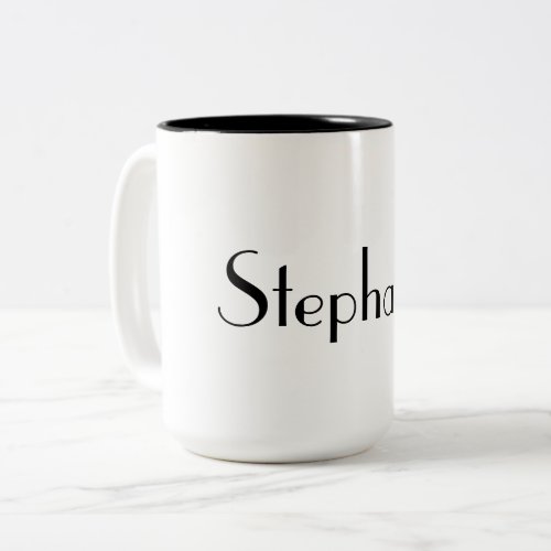 Name Monogram Template Black White Cool Gift Two_Tone Coffee Mug