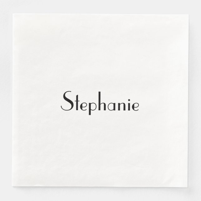 Name Monogram Template Black White Custom 2022 Paper Dinner Napkins (Front)