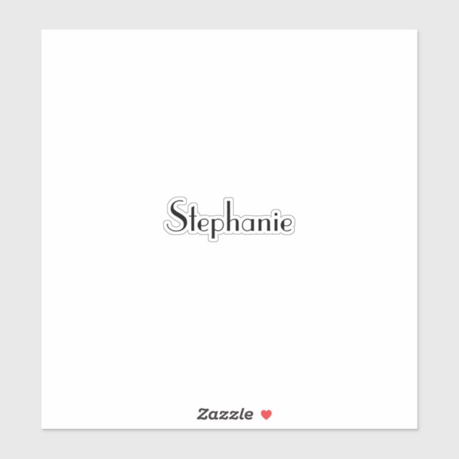 Name Monogram Template Black White Custom Cute  Sticker (Sheet)
