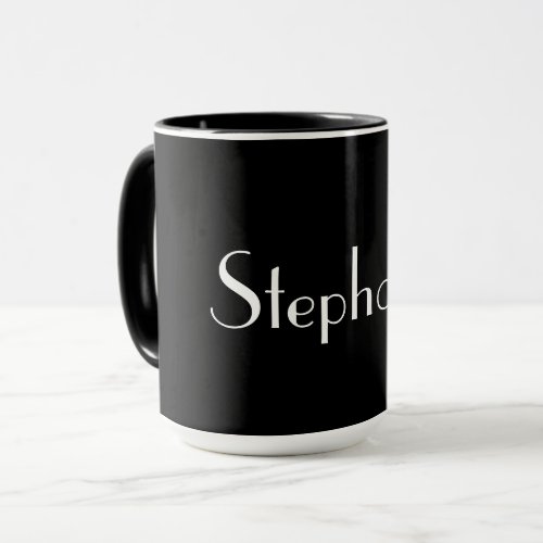 Name Monogram Template Black White Cute Gift 2022 Mug