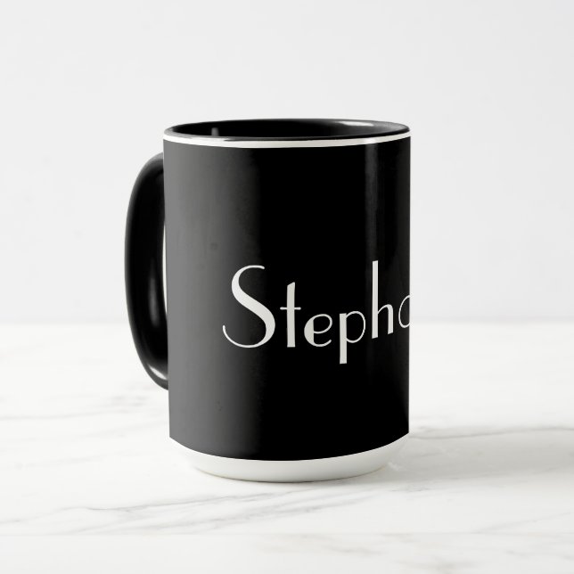 Name Monogram Template Black White Cute Gift 2022 Mug (Front Left)