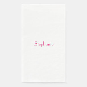 Name Monogram Template Pink White Custom 2023 Paper Guest Towels