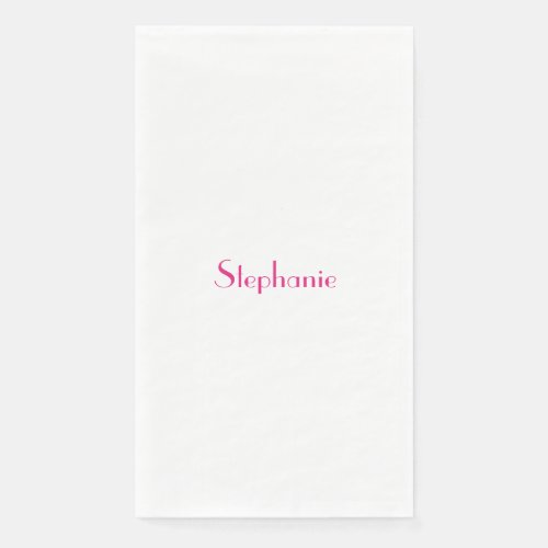 Name Monogram Template Pink White Custom 2023 Paper Guest Towels