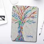 Name Monogram Tree iPad Air Cover<br><div class="desc">This iPad Cover is decorated with a mosaic tree in the colors of the rainbow. Easily customizable with your name or monogram. Use the Customize Further option to change the text size, style or color if you wish. Because we create our own artwork you won't find this exact image from...</div>