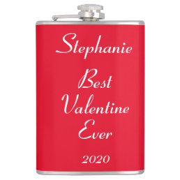 Name Monogram Valentine&#39;s Day Funny Cute Cool Gift Flask