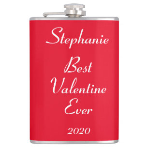 Name Monogram Valentine's Day Funny Cute Cool Gift Flask