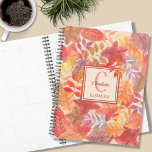 Name Monogram Watercolor  Planner<br><div class="desc">This colorful Planner is decorated with a watercolor leaves pattern in rusts, yellows, and purples. Easily customizable with your name, monogram, and year. Use the Design Tool option to change the text size, style, and color. Because we create our artwork you won't find this exact image from other designers. Original...</div>