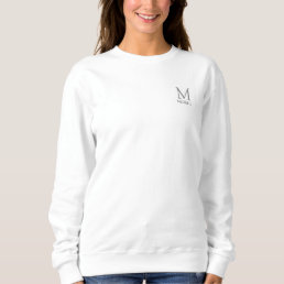 Name Monogram Women&#39;s White Clothing Template Sweatshirt