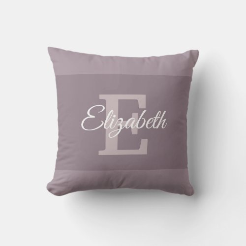 Name Monogrammed Initial Letter E Elegant Script Throw Pillow