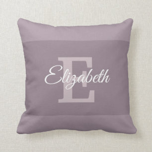 Name Monogrammed Initial Letter E Elegant Script Throw Pillow