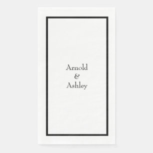 Name Monograms Black White Wedding Bridal Shower Paper Guest Towels