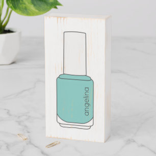 Name Nail Polish Bottle Wooden Box Sign
