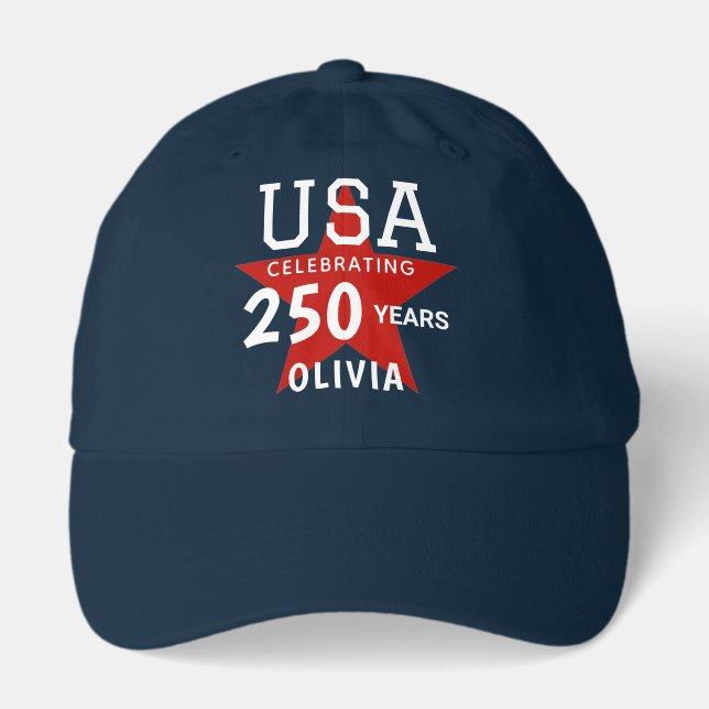 Name || Navy Blue USA 250 Years Classic Dad Hat (Front)