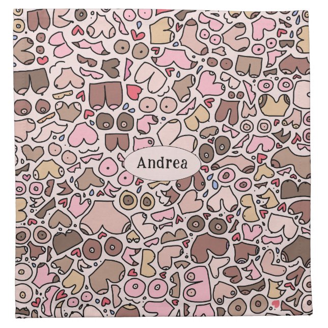 Name neutral breast pattern cloth napkin (Front)