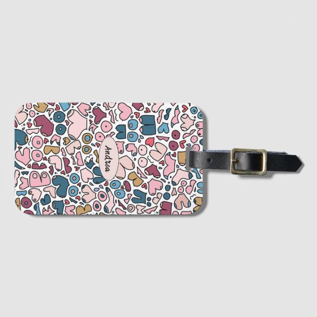 Name neutral breast pattern luggage tag (Front Horizontal)