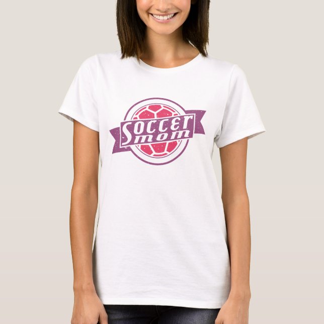 Name & Number Back Print T-Shirt Soccer Mom (Front)