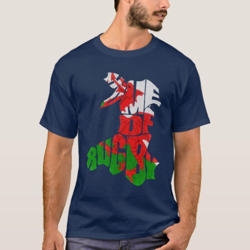 Name  Number Back Print Welsh Rugby T_Shirt