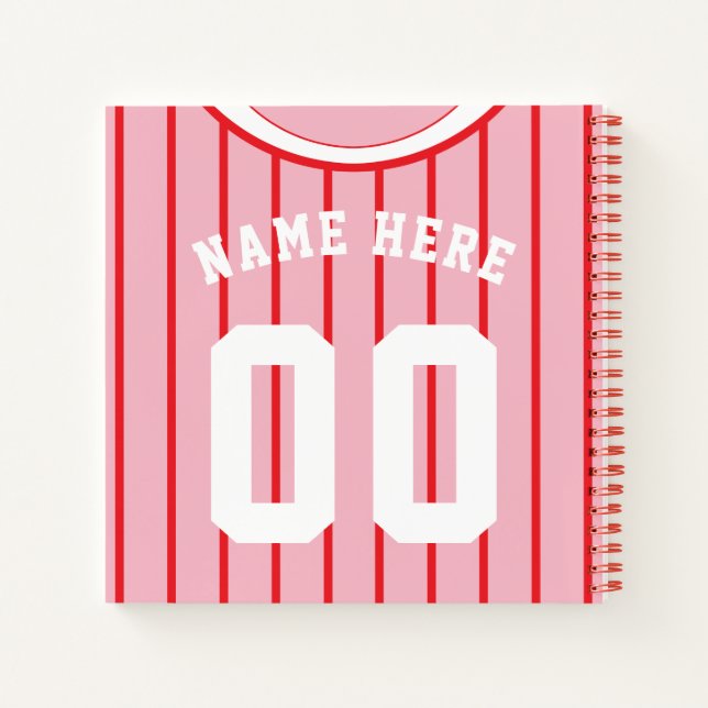Name & Number Baseball Softball Jersey Notebook (Back)