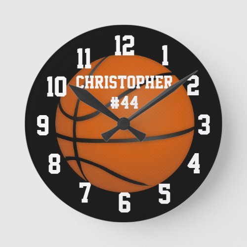 Name Number Basketball Round Clock