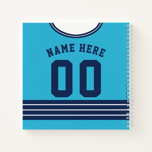 Name  Number Custom Hockey Jersey Notebook