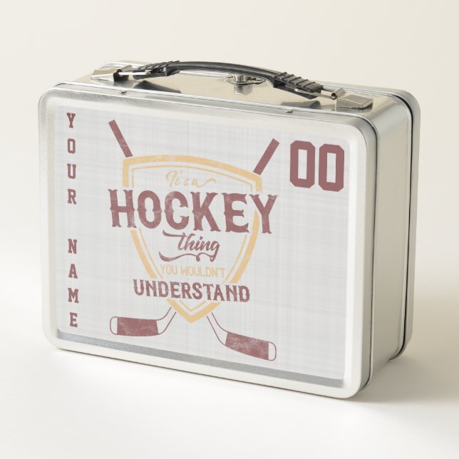 Name & Number Custom Hockey Lunch Box (Back)