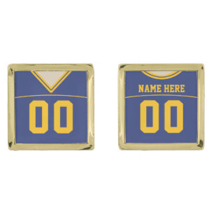 Name & Number Football Jersey Cuff Links
