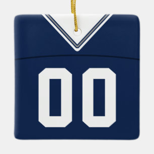 Name & Number Football Lacrosse Jersey Template Ceramic Ornament