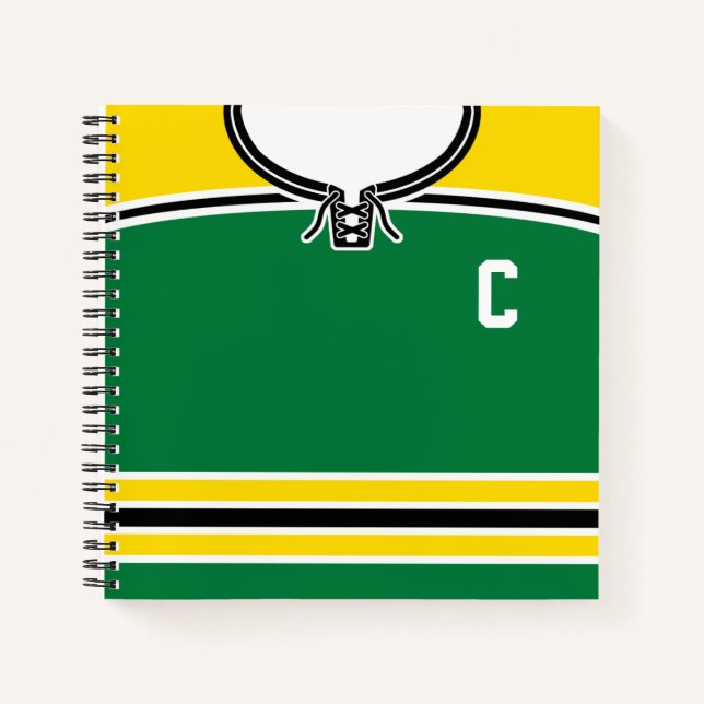 Name & Number Hockey Jersey Template Notebook (Front)