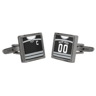Name & Number Ice Hockey Jersey Cuff Links
