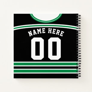 Name & Number Ice Hockey Jersey Notebook
