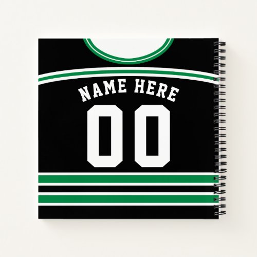 Name  Number Ice Hockey Jersey Notebook