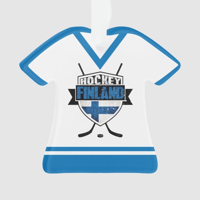 Name & Number Jersey Finland Logo Ornament (Front)