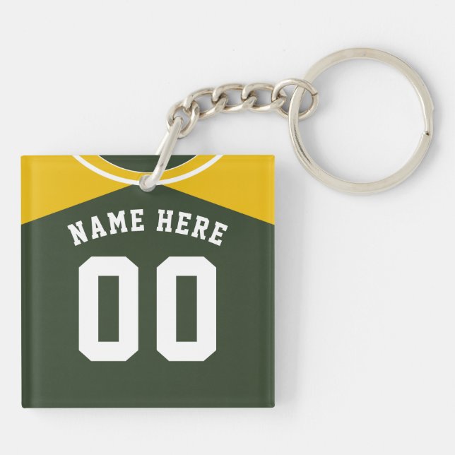 Name & Number Jersey Keyring, Baseball Softball Keychain (Back)