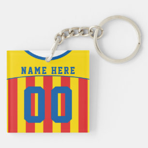 Name & Number Jersey Keyring, Soccer, Football Keychain