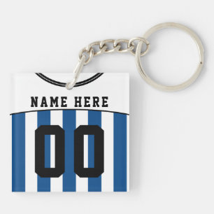 Name & Number Jersey Keyring, Soccer, Football Keychain