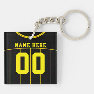 Name & Number Jersey Keyring, Soccer, Football Keychain