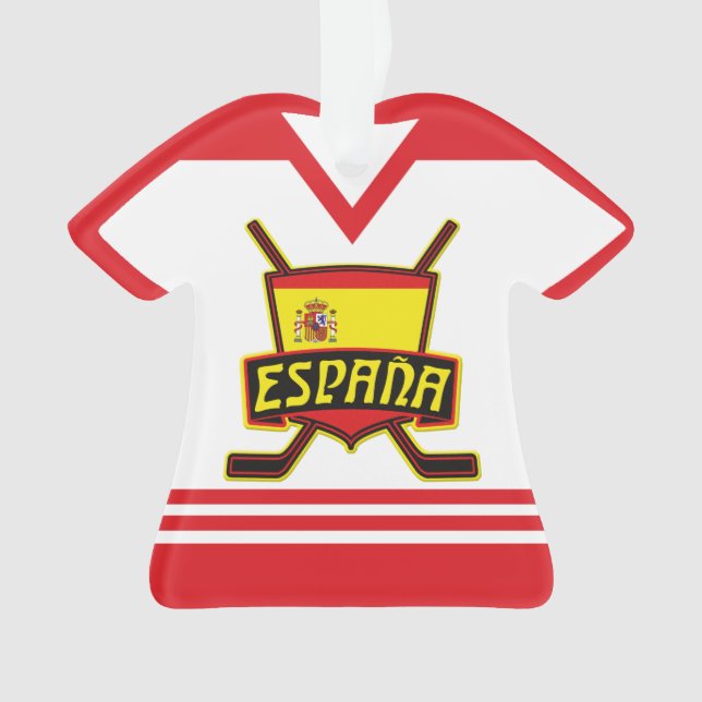 Name & Number Jersey Spain Holiday Ornament (Front)