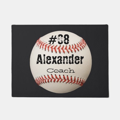 Name Number Position Custom White Baseball Doormat