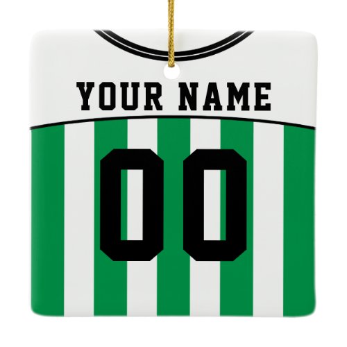 Name &amp; Number Soccer Football Jersey Template Ceramic Ornament