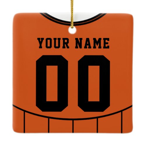 Name &amp; Number Soccer Football Jersey Template Ceramic Ornament