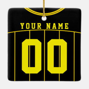 Name & Number Soccer Football Jersey Template Ceramic Ornament