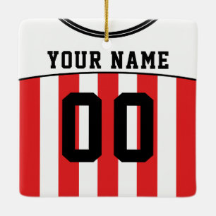 Name & Number Soccer Football Jersey Template Ceramic Ornament