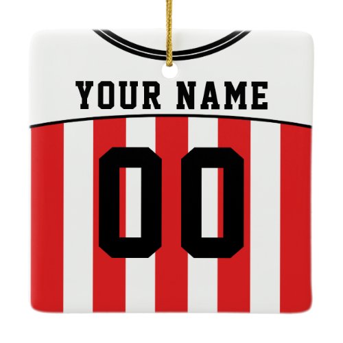 Name &amp; Number Soccer Football Jersey Template Ceramic Ornament