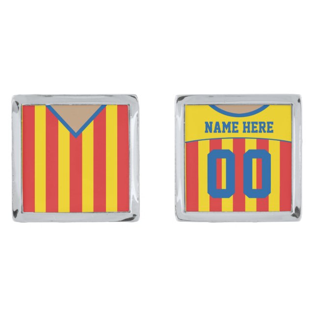 Name & Number Soccer Jersey Cuff Links (Front)