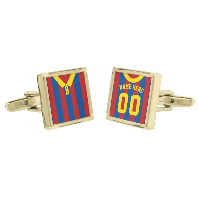 Name & Number Soccer Jersey Cuff Links (Angled)