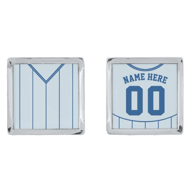 Name & Number Soccer Jersey Cuff Links (Front)