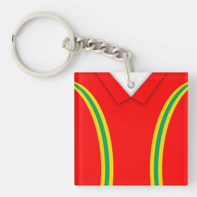 Name & Number Soccer Jersey Keyring, Football Keychain (Front)