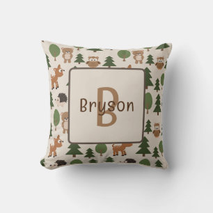 Name Nursery Pillow with Woodland Theme
